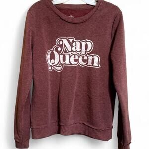 Maroon “Nap Queen” Fleece Sweatshirt  (Size M)